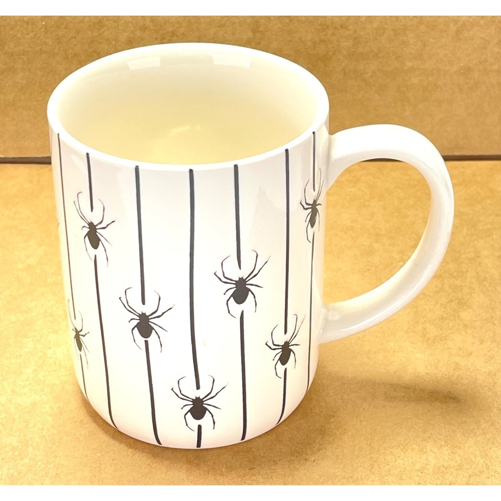 Halloween Spider Coffee Mug 20.96oz Ceramic Walgreens White w/Black Design 2023
